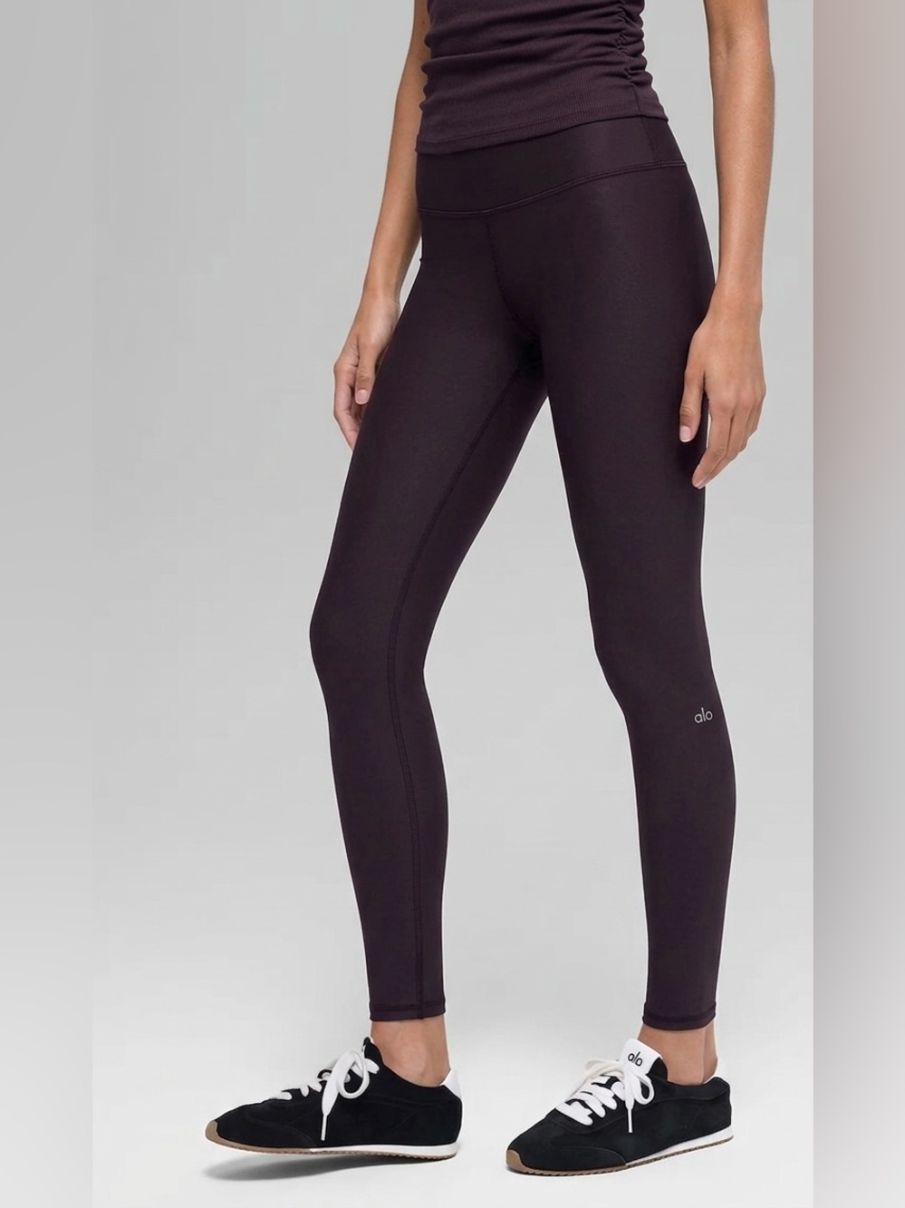 Alo High-Waist Airlift Full Length 28” Legging | Deep Plum Brown Cherry